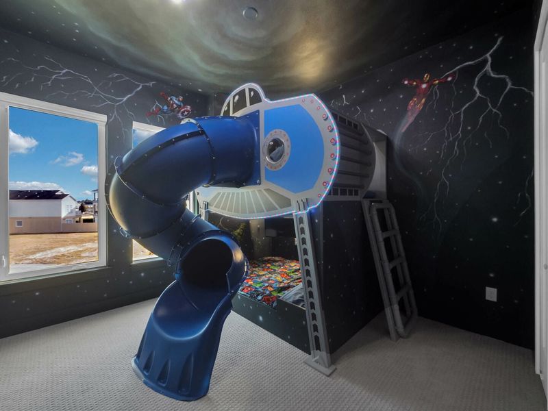 Your little super heroes will sleep peacefully in this amazing custom built bedroom