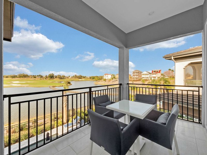 Master bedroom with private balcony access