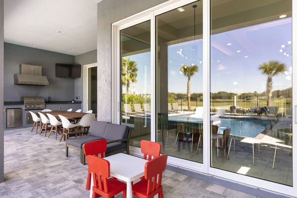 Adults can dine together while the kids have fun at the kiddie table