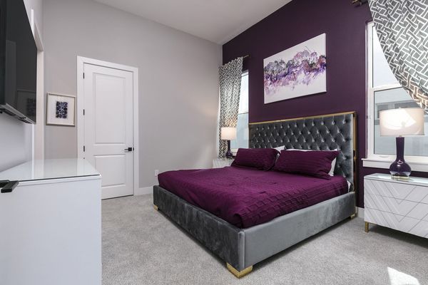 Get a good night's rest in this bedroom with a king-size bed