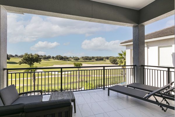 Admire views of the Palmer golf course from the second floor balcony