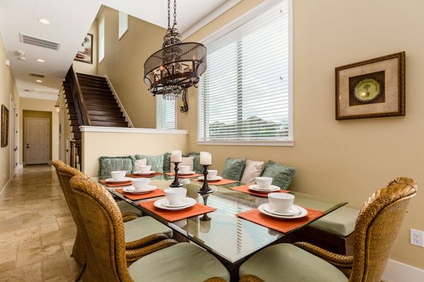 Seating for up to 8 at the formal dining table