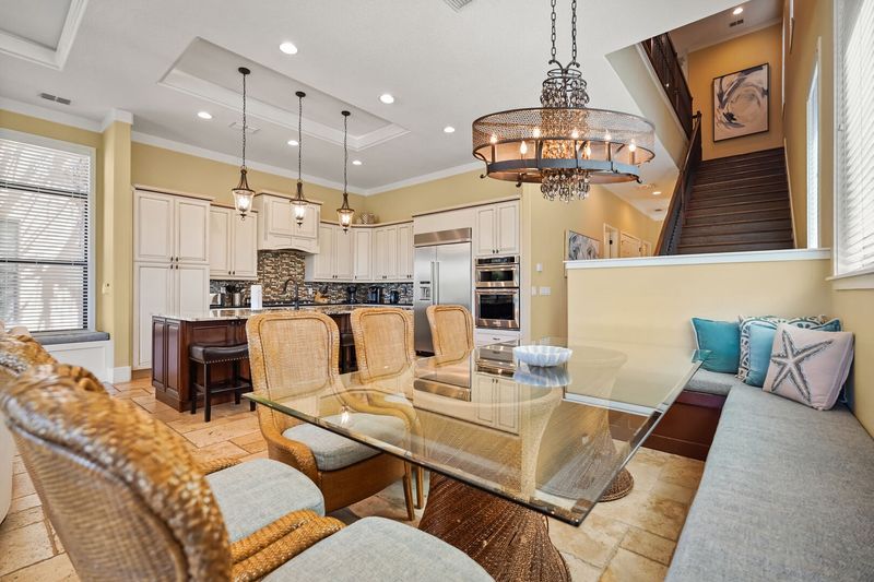 Seating for up to 8 at the formal dining table
