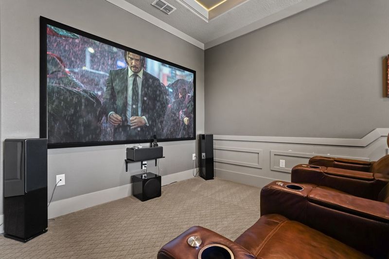 Settle in for movie night on the massive projector screen