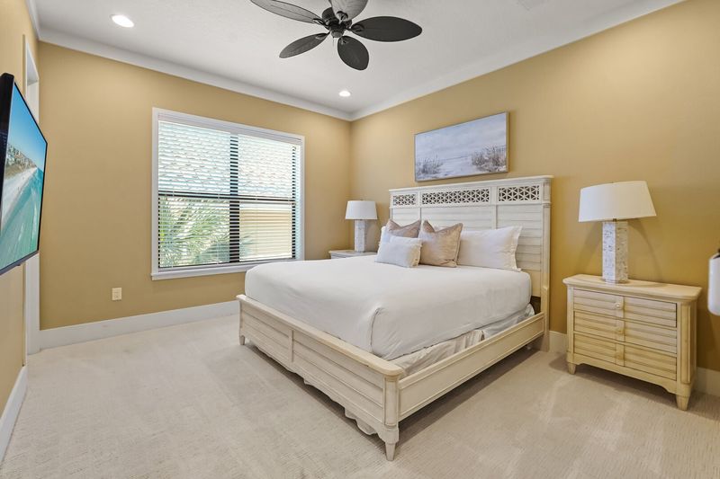 Retreat back to this upstairs suite with a king size bed