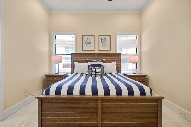 Downstairs nautical bedroom with a King bed