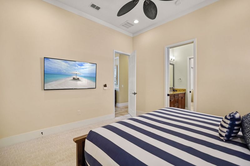 Featuring a TV and access to the Jack and Jill bathroom