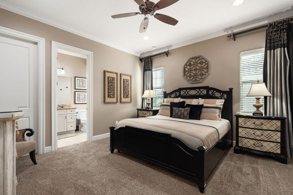 Second floor master king bedroom with neutral tones