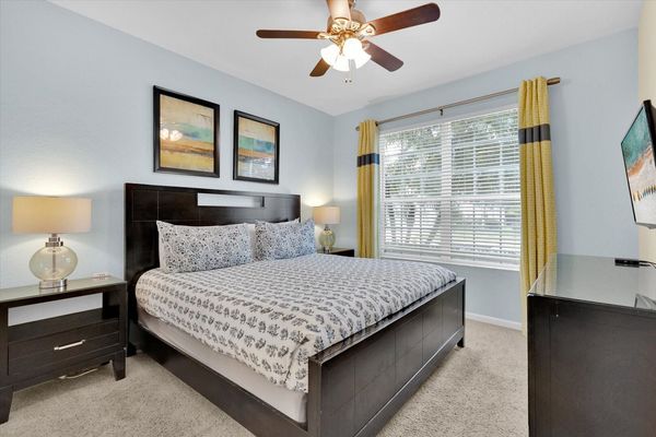 King Suite Bedroom 2 Downstairs
Attached Bathroom
42" TV