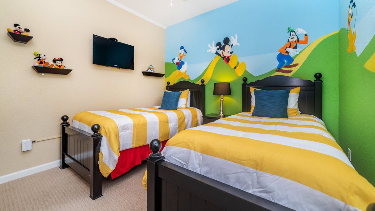 Two Twins Bedroom 3 
32" TV
Mickey Theme