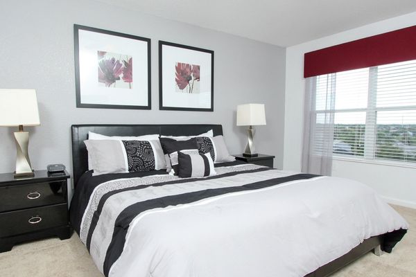 Master King Bedroom 1 Upstairs
Attached Bathroom 
Tub & Shower