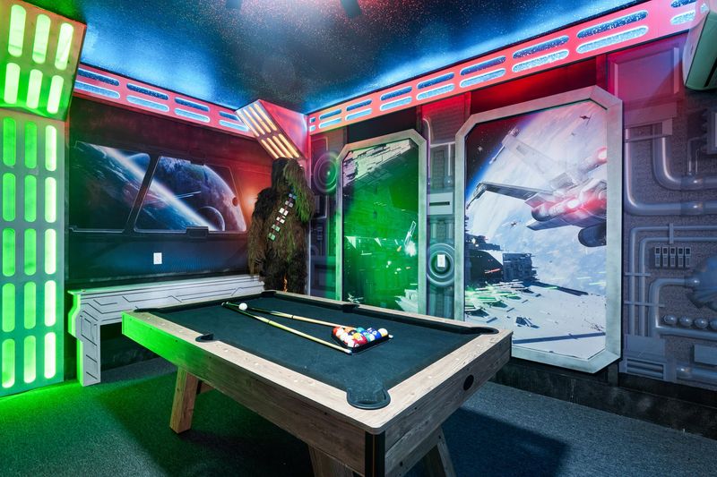 Game /Theater Room 75" Smart TV Pool Table
2/32" Roku TVs with Game Boards
