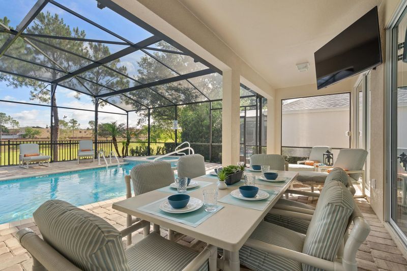 Patio Dining
55" Smart TV added to the pool deck