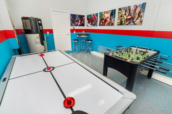 Game Room 
(Has Ping Pong Table Topper for the Air Hockey Table)
Foosball
Air Hockey