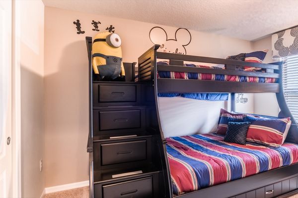 Twin/Double Bunk + Twin Trundle Bedroom 7 Upstairs
Mickey Theme