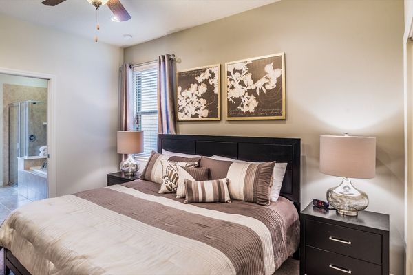 Master King Bedroom 1 
Downstairs
Attached Bathroom-Tub and Shower
40" TV