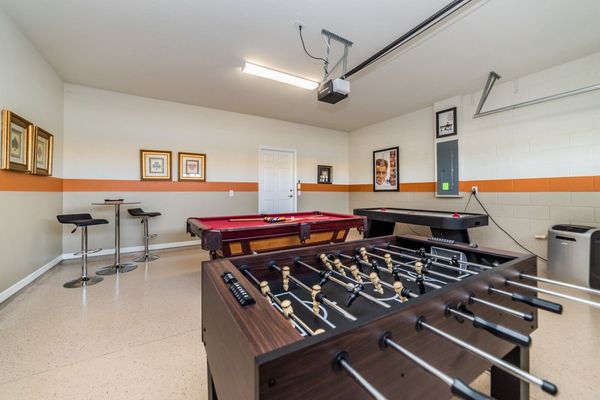Game Room
Pool Table 
Foosball 
Air Hockey
Has AC