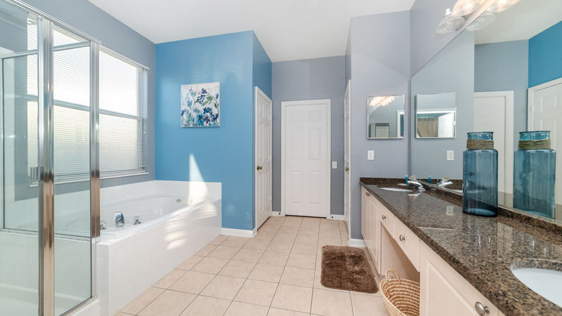 Master King Bathroom 1 
Downstairs
Tub and Shower