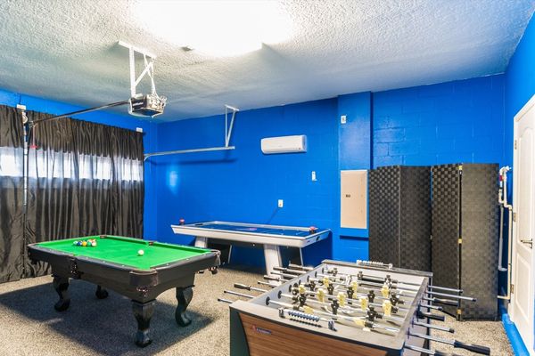 Game Room
Pool Table
Foosball
Air Hockey
Has AC