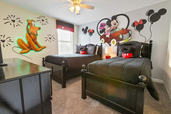 Twin/Double Bedroom 8 Upstairs
Shared Bathroom 
Mickey