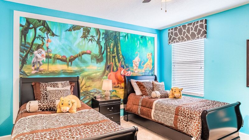 Two Twins Bedroom 8 Upstairs
Shared Bathroom-Shower
Lion King