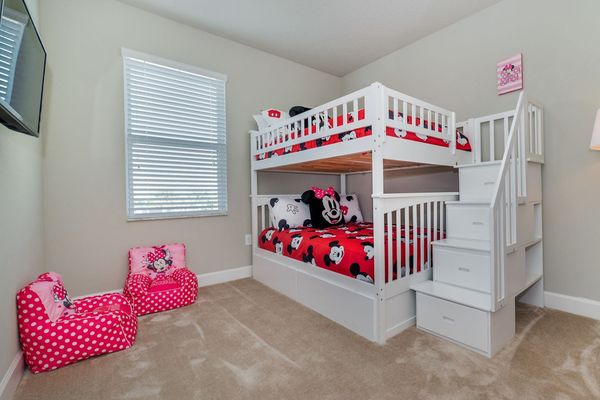 Minnie & Mickey 
Double/Double Bunk Bedroom 7
Upstairs