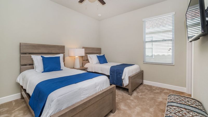 Two Twins Suite Bedroom 9 Upstairs
Attached Bathroom
32" TV
