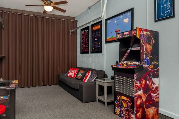Game Room 
Marvel Video Arcade with multiple game options.
Pacman Video Arcade with multiple game options.