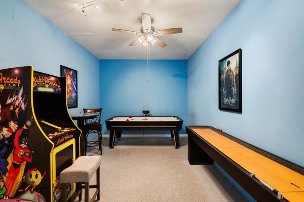 Game Room Air Hockey Video Arcade Shuffle Board Has AC