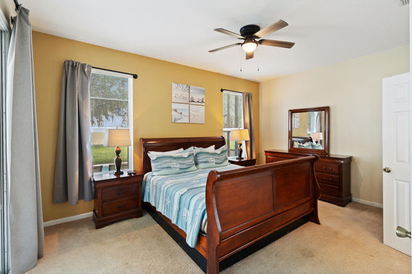 Master King Bedroom 1 Downstairs 
Attached Bathroom