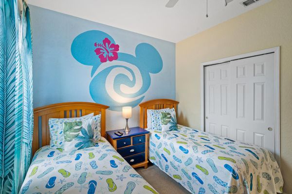Two Twins Bedroom 4, Shared, Bathroom, 40" TV, Moana Theme