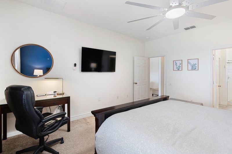 Master King Bedroom 1 Downstairs, Attached Bathroom, 55" Smart TV