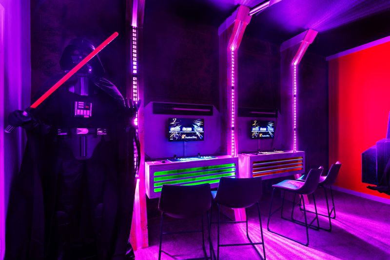 Game Room (2) 2/24" Smart TVS With Game Consoles
2 Video Arcades Star Wars Theme