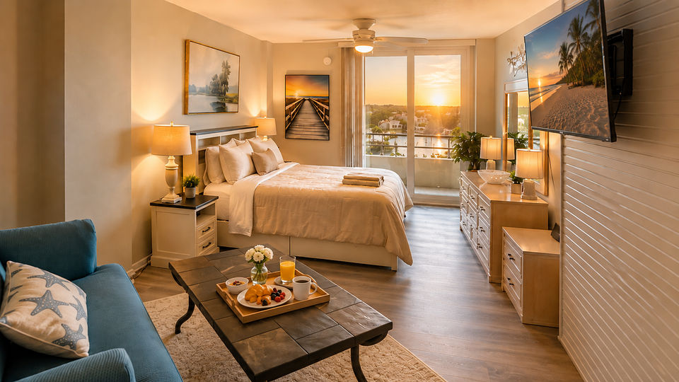Master Bedroom
King Bed
55" Smart TV
Attached Bathroom
Balcony Access