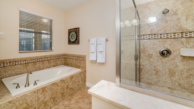 Master King Bathroom 1 Downstairs Tub & Shower