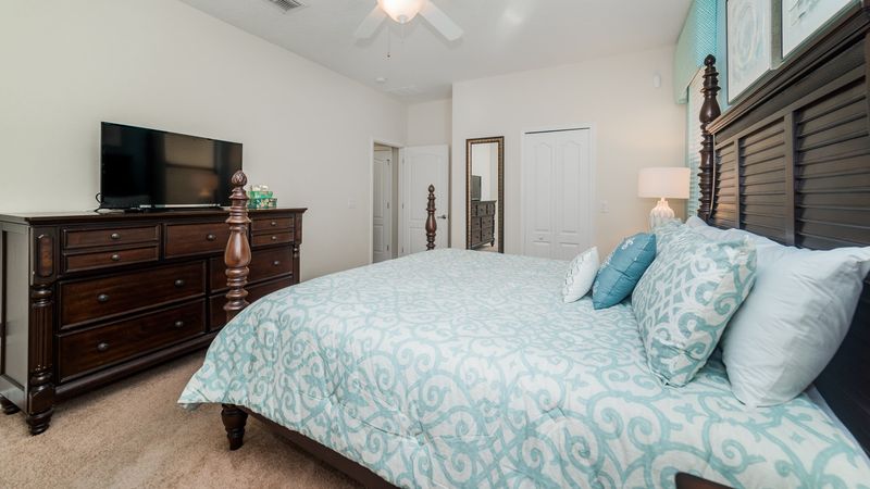 Master King Bedroom  1 Downstairs Attached Bathroom
32" Smart TV