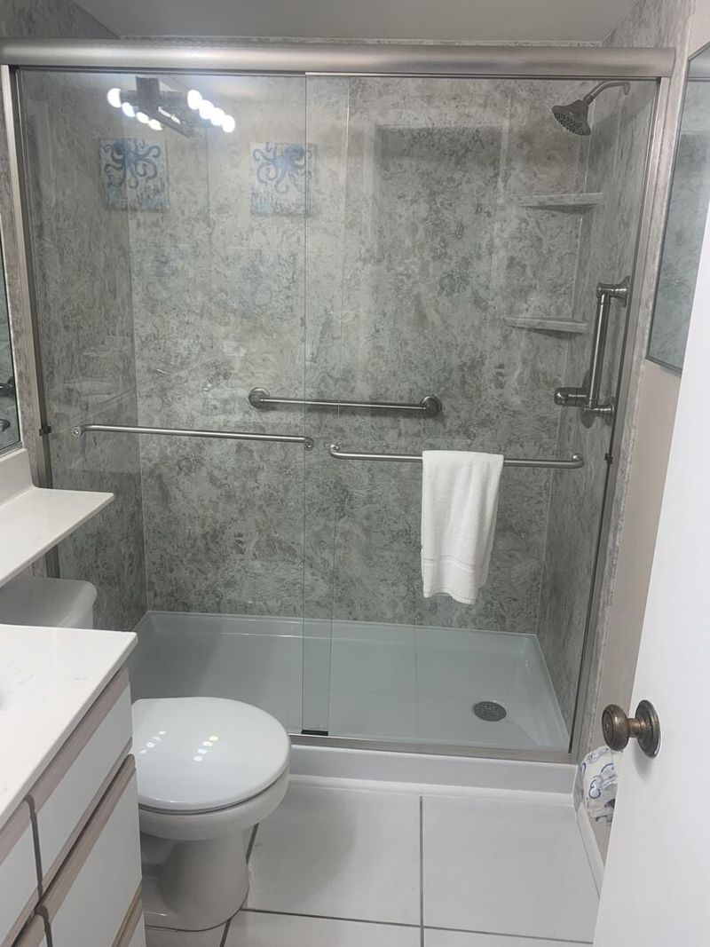 Guest bathroom with walk-in shower