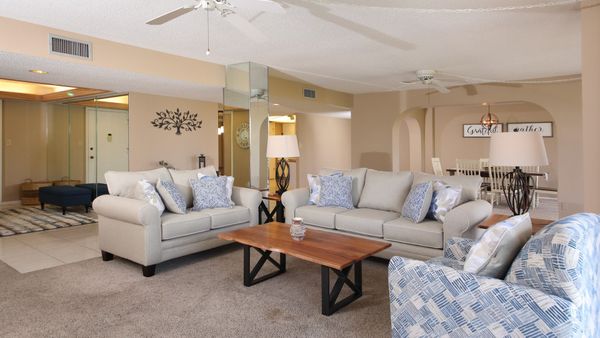 Living Room With 75" Smart TV