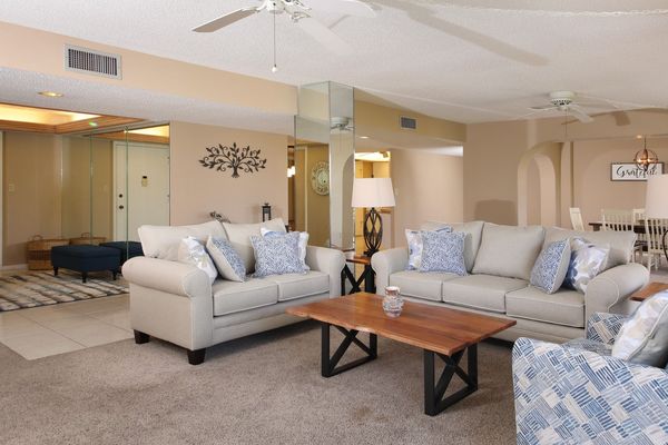 Living Room With 75" Smart TV