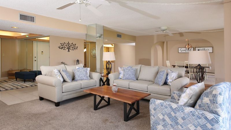 Living Room With 75" Smart TV
