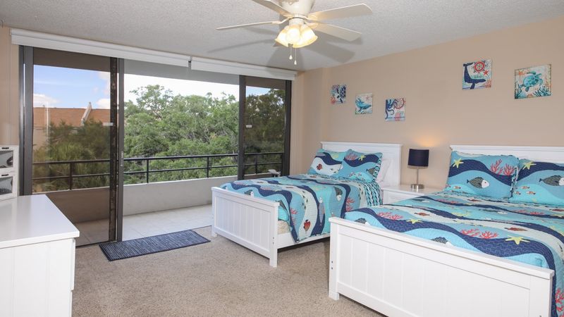 Guest Bedroom 1 has 2 Double Beds/19" TV