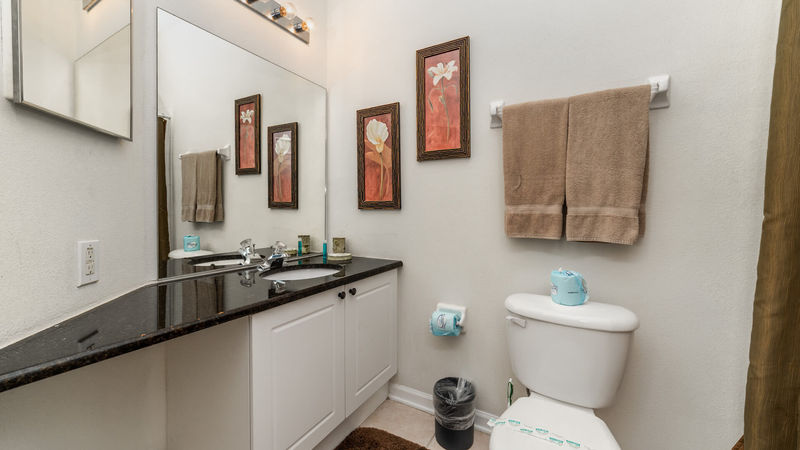 Queen Suite Bathroom (Bed 2) 
(Tub/Shower)
Downstairs