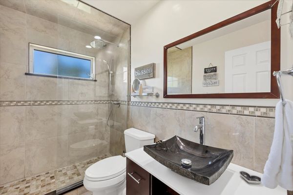 Guest bathroom with walk-in shower