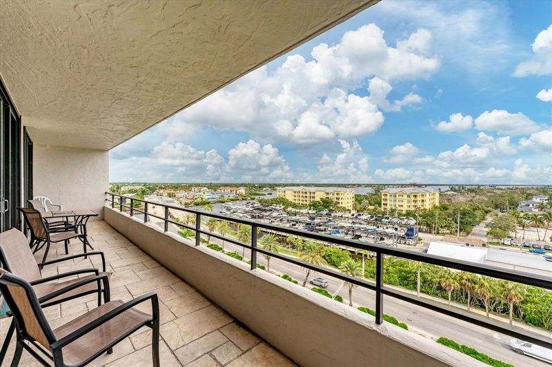 Balcony with a view of the Gulf and Intracoastal Waterway