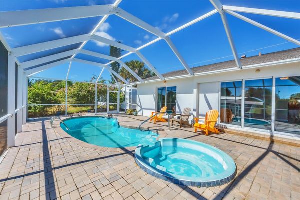 Pool & spa overlooking canal