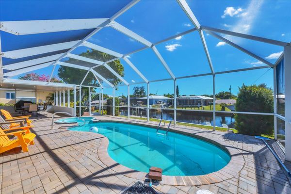 Pool & spa overlooking canal