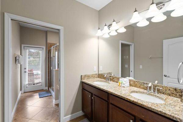 Master King Bathroom 2 Downstairs Shower Door to Pool