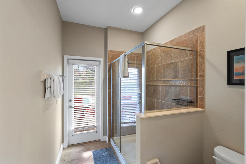 Master King Bathroom 2 Shower Door to Pool