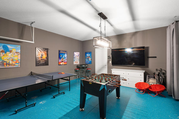 Game Room 75" Smart TV Foosball Ping Pong