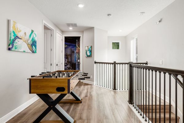 Challenge family members to rounds of foosball